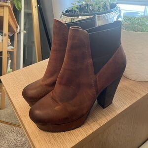 Steve Madden Randaal Brown Leather Ankle Boots